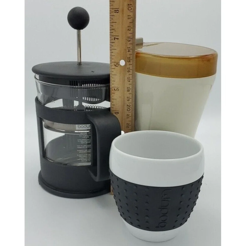 Bodum French Press+ Mr. Coffee Grinder & Cup 3 pc 2 Cup Bundle College‎ Apt READ